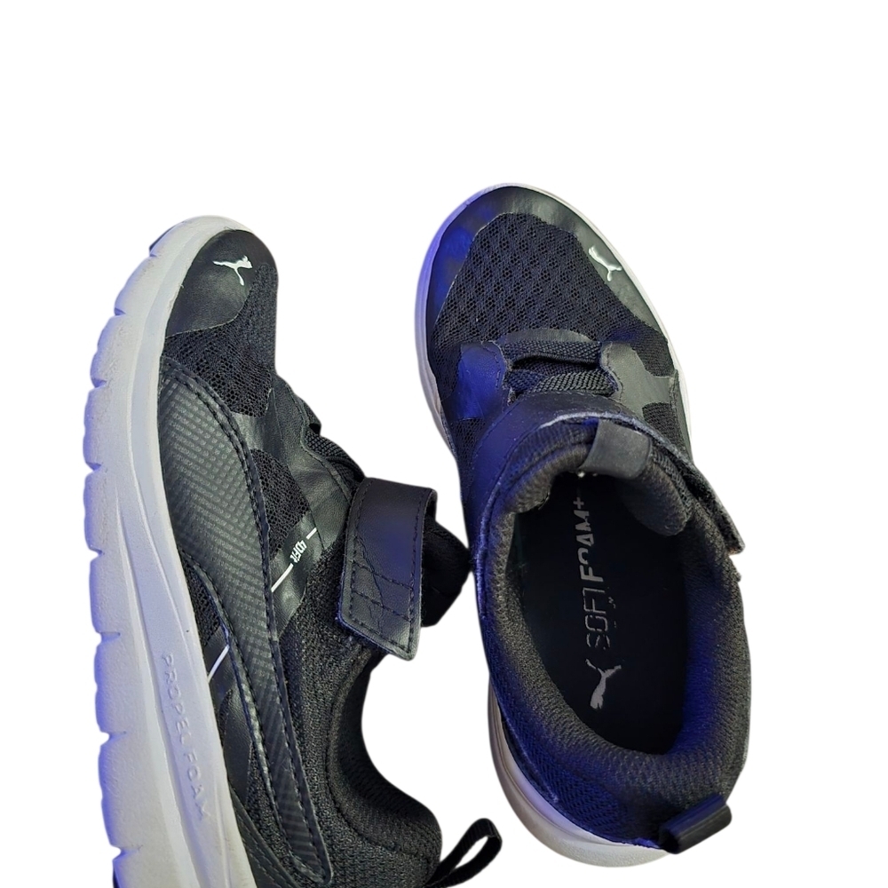 Puma Black Sneakers with Velcro Strap and Mesh Upper - Picture 4 of 8